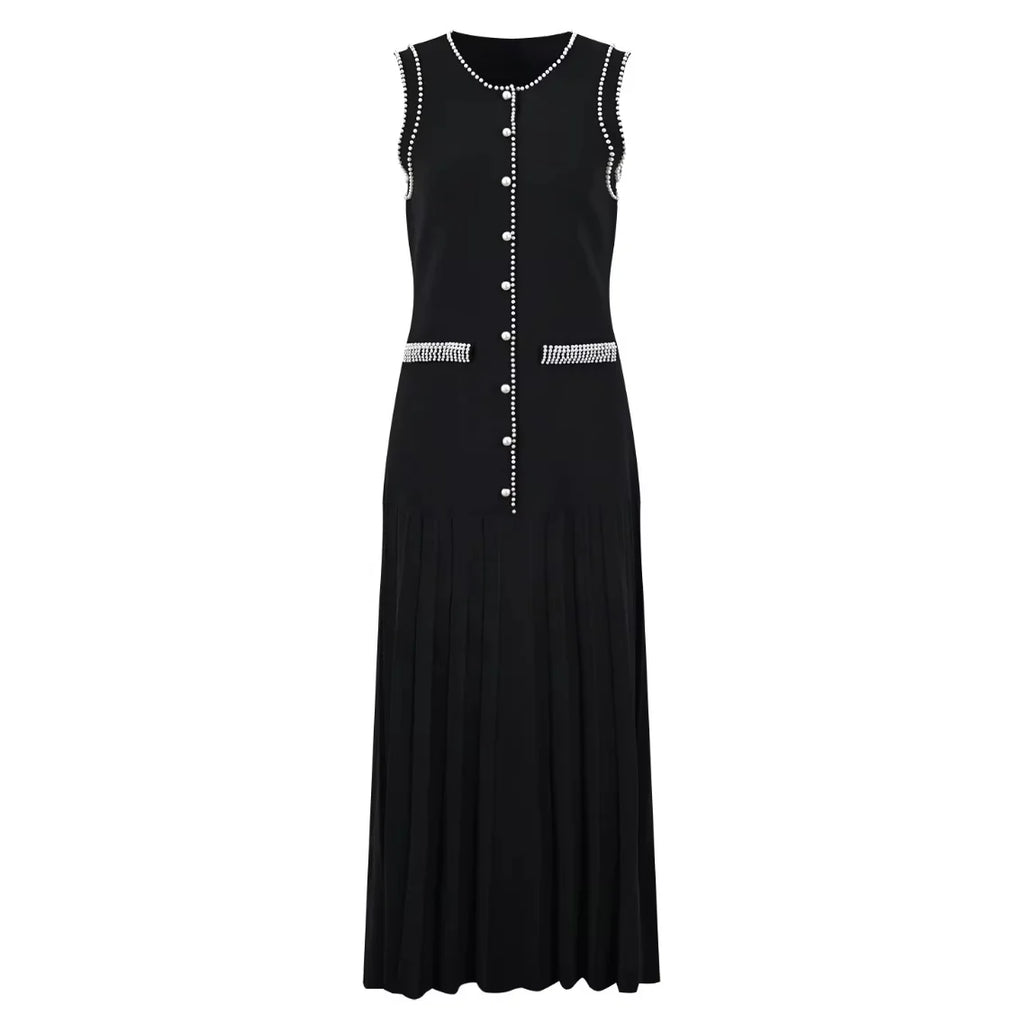VESTIDO CON APLICACIÓN DE PERLAS